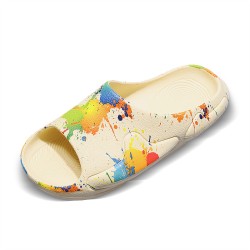 Mens Colorful Pillow Slides Heightening Shower Slippers Bathroom Sandals