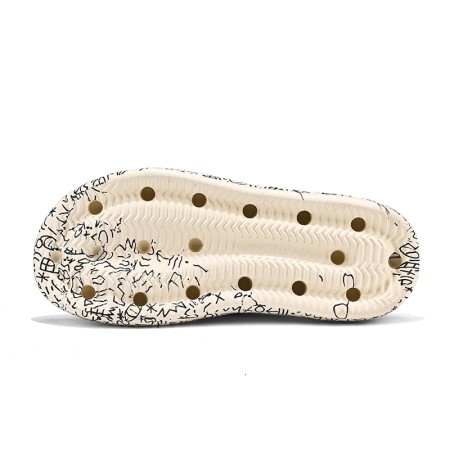 men abstract pattern indoor pillow slippers female outdoor sandals