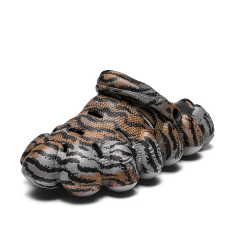 Men's Tiger Shape Cloud Slippers Comfortable Platform Lightweight Pillow clogs Summer Indoor and Outdoor Adjustable Strap Open Toe Sandals