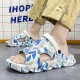 Men's Stylish Tie-Dye Wave Sole Sandals - Fashionable, Comfortable Garden Clogs