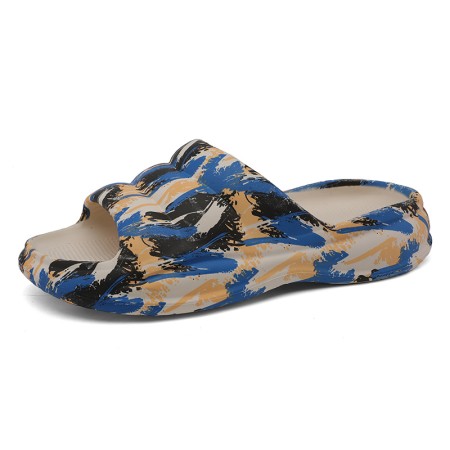 Men's Stylish Graffiti-Printed Elevated Slides - Comfort and Durability Combined