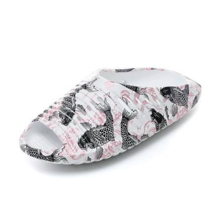 Men's Outdoor Stylish 'Fish and Water' Tie-Dye Slides - Lightweight, Breathable, and Fashionable