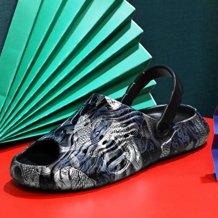 Unisex Outdoor Sandals – Artistic Koi Design, Comfort, and Durability clogs
