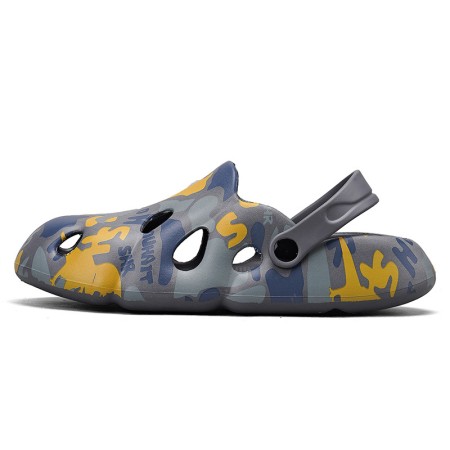 Men's Dual-Purpose Outdoor Clogs with Abstract Graffiti Design