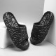 Men's Indoor/Outdoor 3D Embossed Slippers with Ethylene-Vinyl Acetate Soles