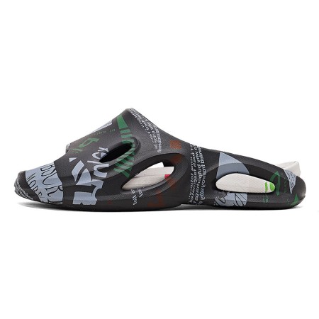 Men's Outdoor and Indoor Slide Sandals with 3.5CM Heel - Letter Print