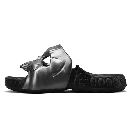 Men's Stylish Skull Design Indoor and Outdoor Slides with Ethylene Vinyl Acetate Soles