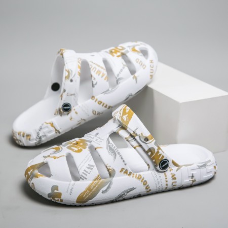 Stylish Letter Print Unisex Clogs - Comfortable Indoor-Outdoor Footwear