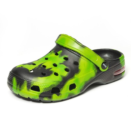 Men's Tie-Dye Garden Wooden Clogs: Comfortable Slip-On Sandals with Air Cushioned Soles