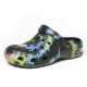 Men's Tie-Dye Garden Wooden Clogs: Comfortable Slip-On Sandals with Air Cushioned Soles