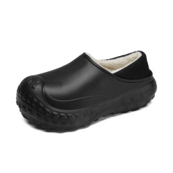 Unisex Adult Fleece-Lined Wooden Clogs: Stylish Comfort for Every Season