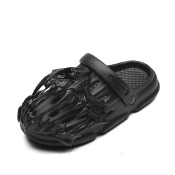 Men's Stylish Outdoor Slip-On Sandals with Skull Design - Comfortable Garden Shoes