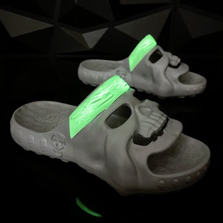 Men's Skull Design Glow-in-the-Dark Sandals - Comfortable and Slip-Resistant