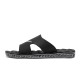 Color: Black Men's slippers with foot massage slip-on shoes, both indoor and outdoor.